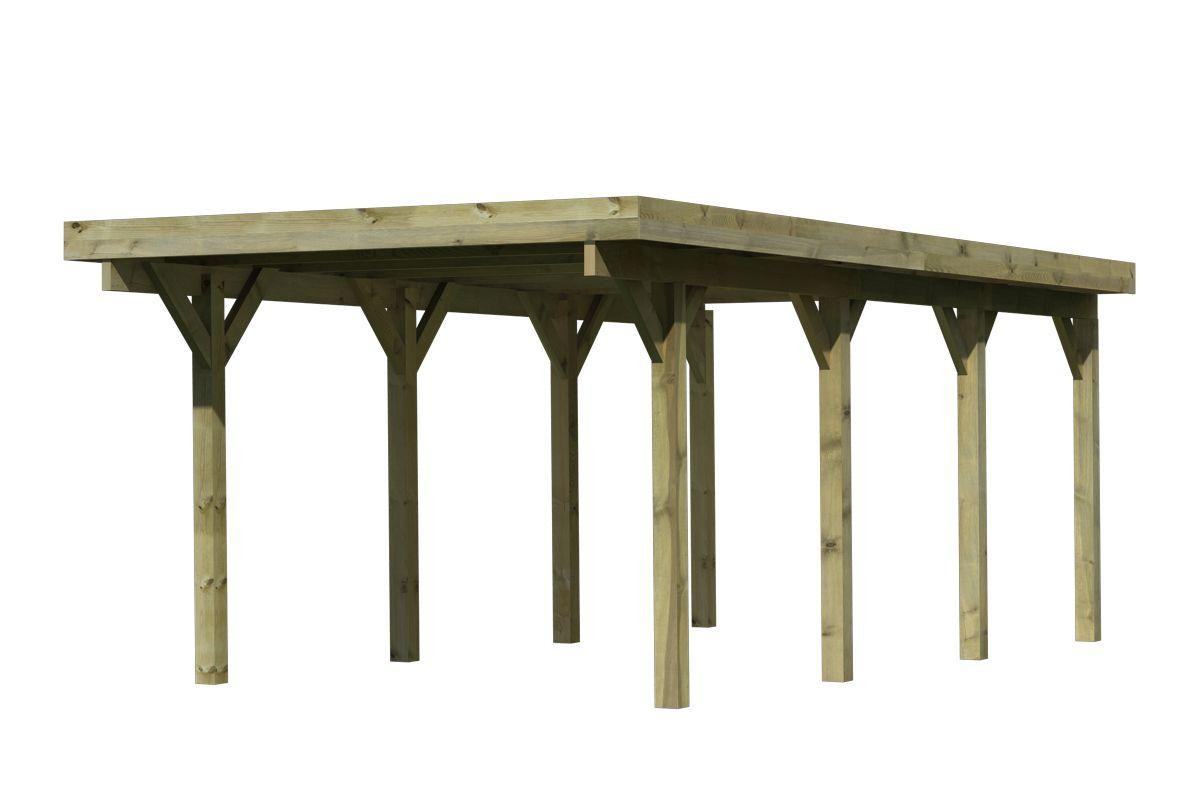Karibu Einzelcarport 'Classic 2' 318 x 670 cm Kiefer KDI PVC-Dach
