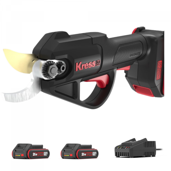 Akku-Astschere 25 mm KG340 - 20 V Baumschere Komplett-Set mit 2 x 2.0 Ah Akkus + Ladegerät 2 A