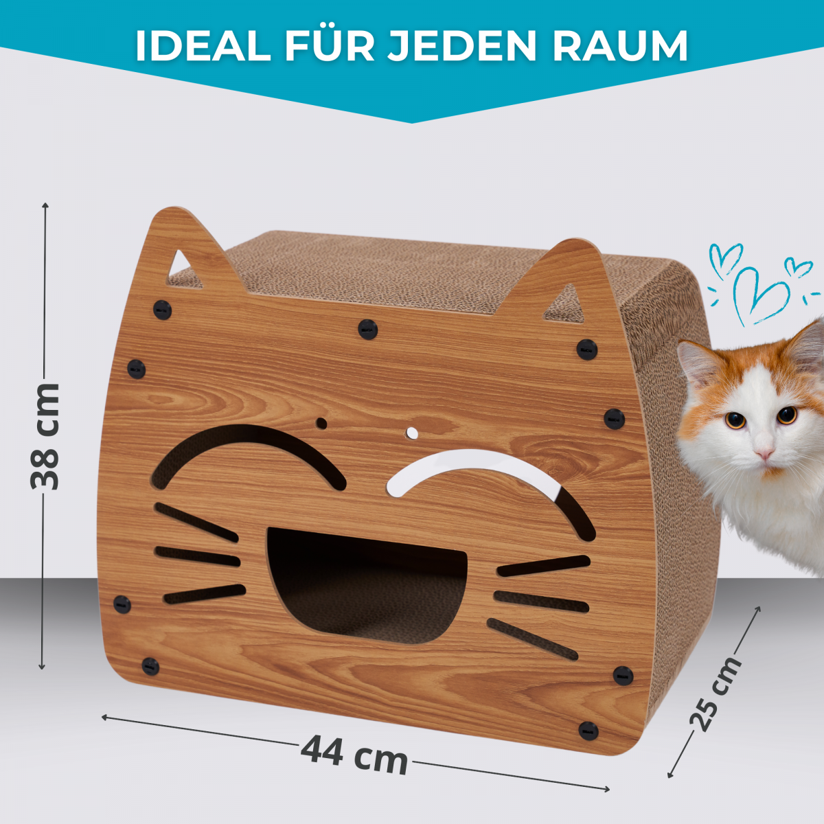Katzenhaus Pappe Kratzbrett Katze Katzenbett Kratzb Produktbild-Vorschau 4