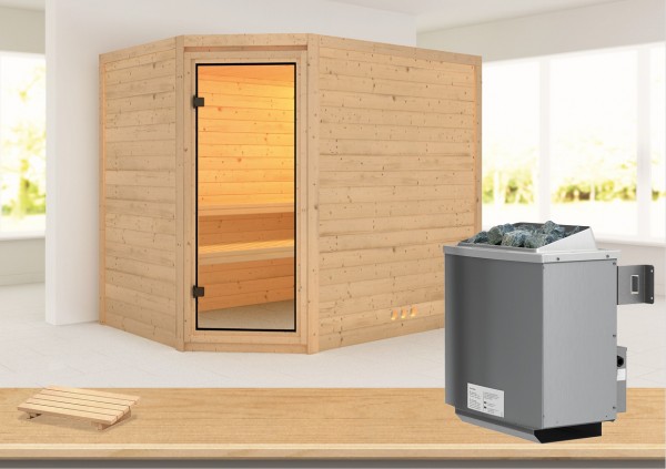 Massivholzsauna TANAMI 2,31 x 1,96 m 38 mm