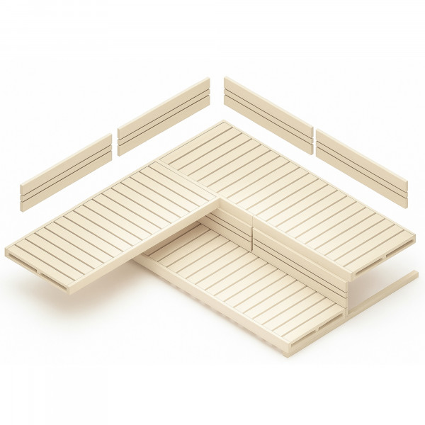 Saunabank- und Rückenlehnenset VISBY Sauna Inneneinrichtung für Saunen bis 220 x 206 cm
