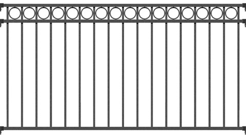 AluZaunfeld CIRCLE 105 cm Kunststoffbeschichtet Anthrazit