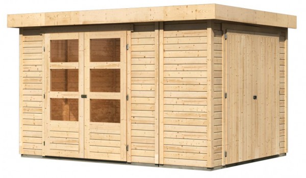 Gartenhaus RETOLA 4 SET MIT ANBAUSCHRANK 19 mm 2,38 x 2,42 m