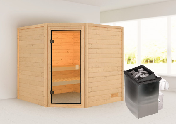 Massivholzsauna TILDA 1,95 x 1,95 m