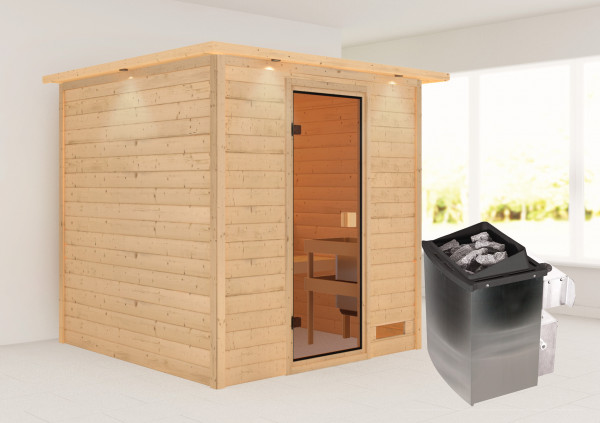 Massivholzsauna JARA 1,95 x 1,95 m