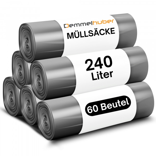 Müllsäcke 240 L extrastark 60 µm reißfest Müllbeutel Abfallbeutel Müllsack Mülltüte Abfallsäcke
