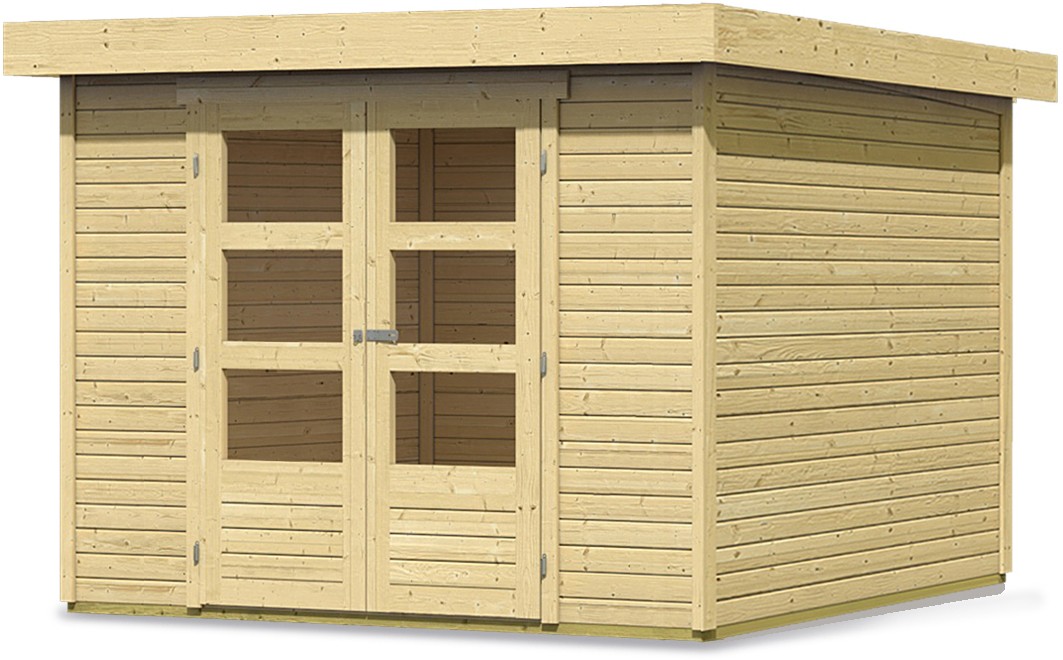Karibu  Gartenhaus ASKOLA 4 19 mm 3,02 x 2,17 m naturbelassen  Ohne Anbaudach Ohne Schleppdach Naturbelassen 73061